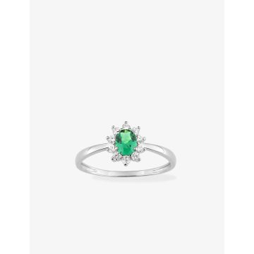 Bague oxyde de ziconium vrt argent 925 rhodié