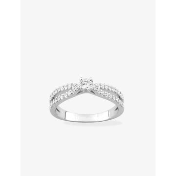 Bague oxyde de ziconium argent 925 rhodié