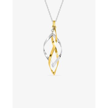 Collier acier blanc+doré