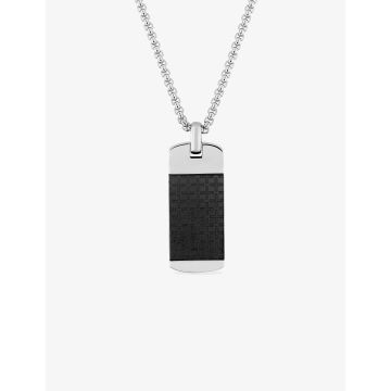 Collier bicolore ip noir acier