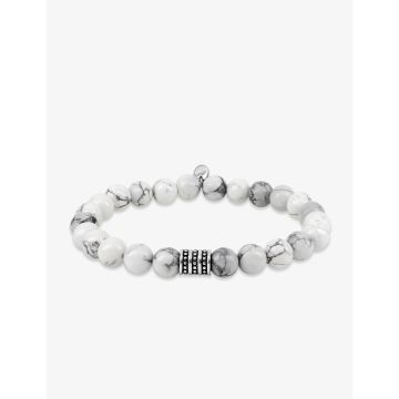 Bracelet agate blanc acier