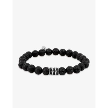 Bracelet pierre lave acier