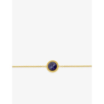 Bracelet lapis bleu acier doré