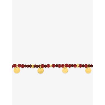Bracelet rubis synthétique acier doré