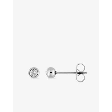 Boucles d'oreilles clou oxyde de ziconium blanc synthétique acier