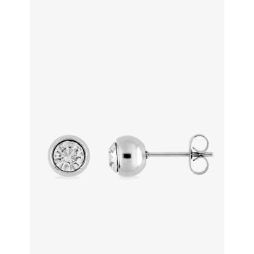 Boucles d'oreilles clou oxyde de ziconium blanc synthétique acier