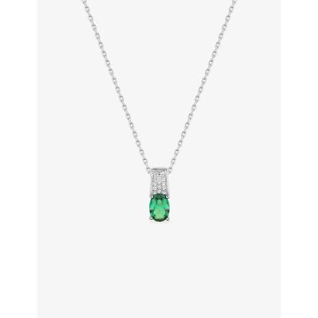 Collier oxyde de ziconium vrt argent 925 rhodié