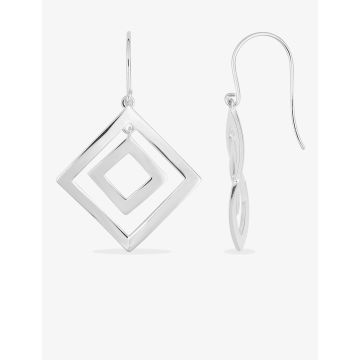 Boucles d'oreilles PENDANTES TOUT METAL argent 925 rhodié