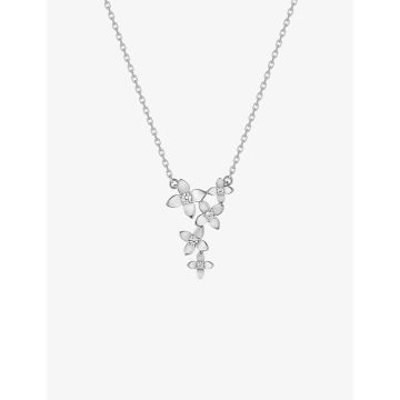 Collier 40cm oxyde de ziconium argent 925 rhodié