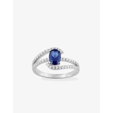 Bague Spinel Bl oxyde de ziconium argent 925 rhodié
