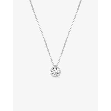 Collier 40cm oxyde de ziconium argent 925 rhodié