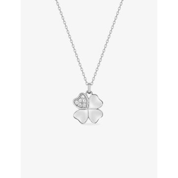 Collier oxyde de ziconium blanc argent 925 rhodié