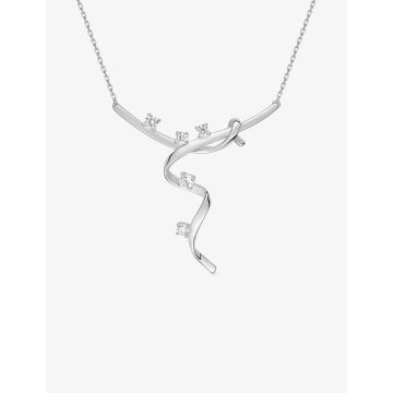 Collier Argent Oxyde De Zirconium