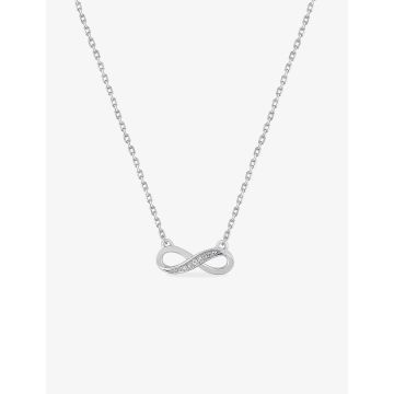Collier 40cm oxyde de ziconium argent 925 rhodié