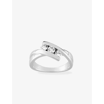 Bague oxyde de ziconium argent 925 rhodié