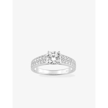 Bague oxyde de ziconium argent 925 rhodié