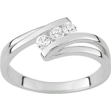 Bague oxyde de ziconium argent 925 rhodié
