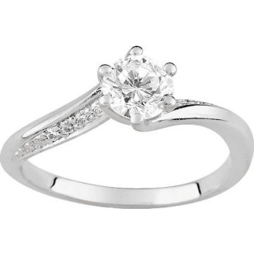 Bague oxyde de ziconium argent 925 rhodié