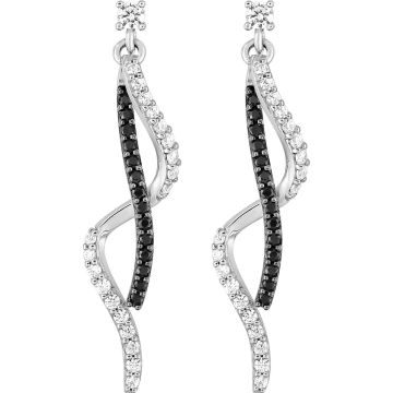 Boucles d'oreilles pdt oxyde de ziconium nano argent 925 rhodié