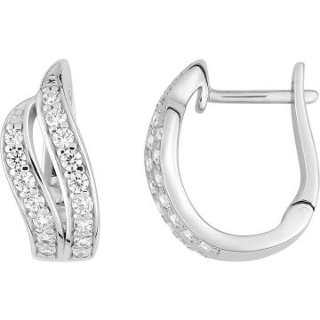 Boucles d'oreilles oxyde de ziconium argent 925 rhodié
