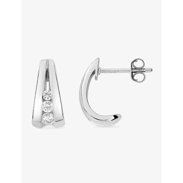 Boucles d'oreilles clou oxyde de ziconium blanc argent 925 rhodié