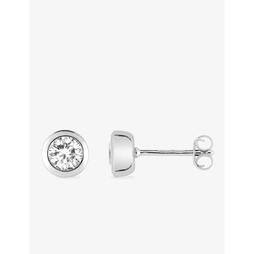 Boucles d'oreilles clou oxyde de ziconium blanc argent 925 rhodié