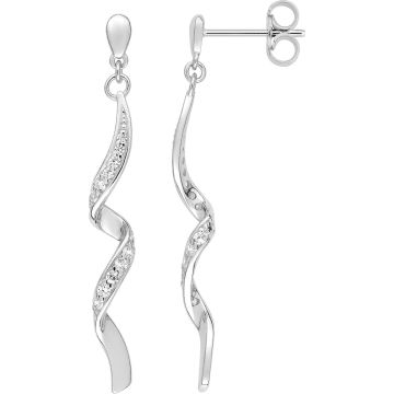 Boucles d'oreilles pdt oxyde de ziconium argent 925 rhodié