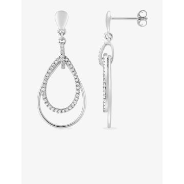 Boucles d'oreilles pdt oxyde de ziconium 0 72c argent 925 rhodié