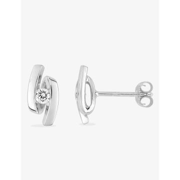 Boucles d'oreilles clou oxyde de ziconium argent 925 rhodié