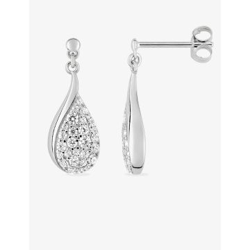 Boucles d'oreilles pdt oxyde de ziconium 1 05c argent 925 rhodié