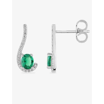 Boucles d'oreilles oxyde de ziconium vrt argent 925 rhodié