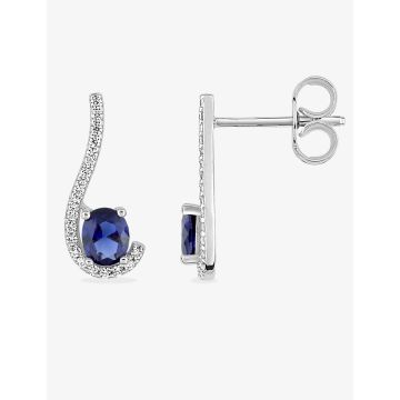 Boucles d'oreilles clou SPINEL BL oxyde de ziconium argent 925 rhodié