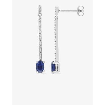 Boucles d'oreilles pdt SPINEL BL oxyde de ziconium argent 925 rhodié