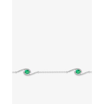 Bracelet oxyde de ziconium vrt argent 925 rhodié