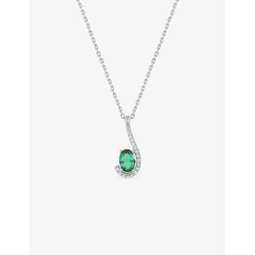 Collier oxyde de ziconium vrt argent 925 rhodié