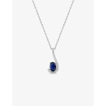 Collier Spinel Bl oxyde de ziconium argent 925 rhodié