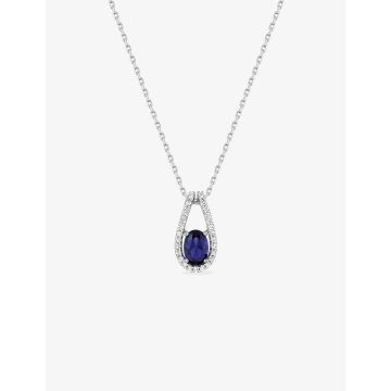 Collier Spinel Bl oxyde de ziconium argent 925 rhodié