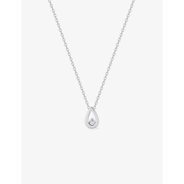 COLLIER 40C oxyde de ziconium argent 925 rhodié