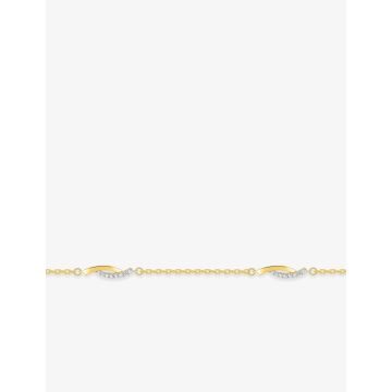 Bracelet oxyde de ziconium rhodié plaqué or