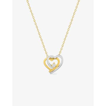 Collier 40cm oxyde de ziconium plaqué or bicolore