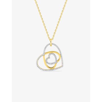 Collier 40cm oxyde de ziconium plaqué or+rh