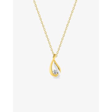 COLier 40C oxyde de zirconium bicoloreplaqué or