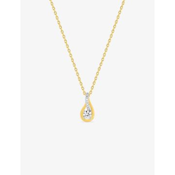 Collier 40cm oxyde de ziconium 0 56c plaqué or+rh