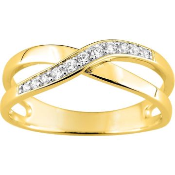 Bague oxyde de ziconium rhodié plaqué or