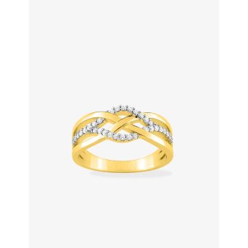 Bague oxyde de ziconium plaqué or+rh