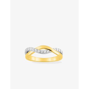 BAGUE OXYDE DE ZIRCO bicoloreplaqué or