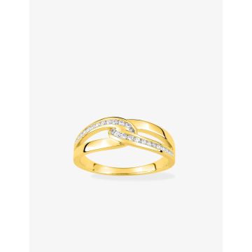 Bague oxyde de ziconium rhodié plaqué or