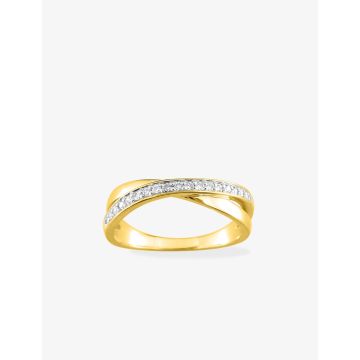 Bague oxyde de ziconium rhodié plaqué or