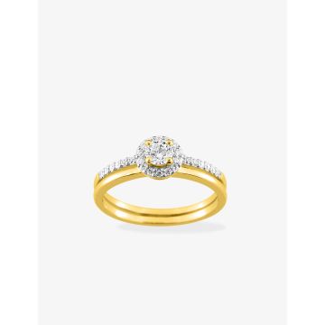 Bague oxyde de ziconium rhodié plaqué or