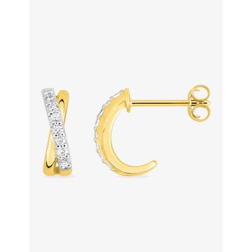 Boucles D'oreilles Clous Oxyde De Zirconium Zirc Bicolore